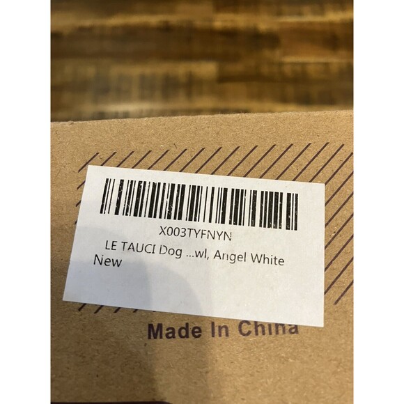 Le Tauci Angel White Ceramic Slow Feeder Dog Bowl New In Box - Picture 8 of 8